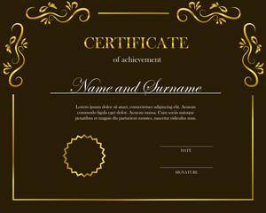 Creative certificate, diploma. Frame for diploma, certificate. Certificate template with elegant border frame, Diploma design for graduation or completion.