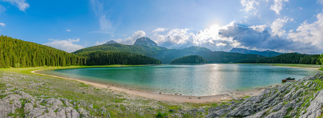 The magnificent Black Lake is located in the National Park Durmitor in the north of Montenegro.
