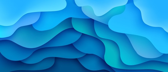 Obraz premium Vector abstract background with expressive blue wave motion flow. Modern style presentation template, commercial poster layout, dynamic creative advertisement banner wallpaper