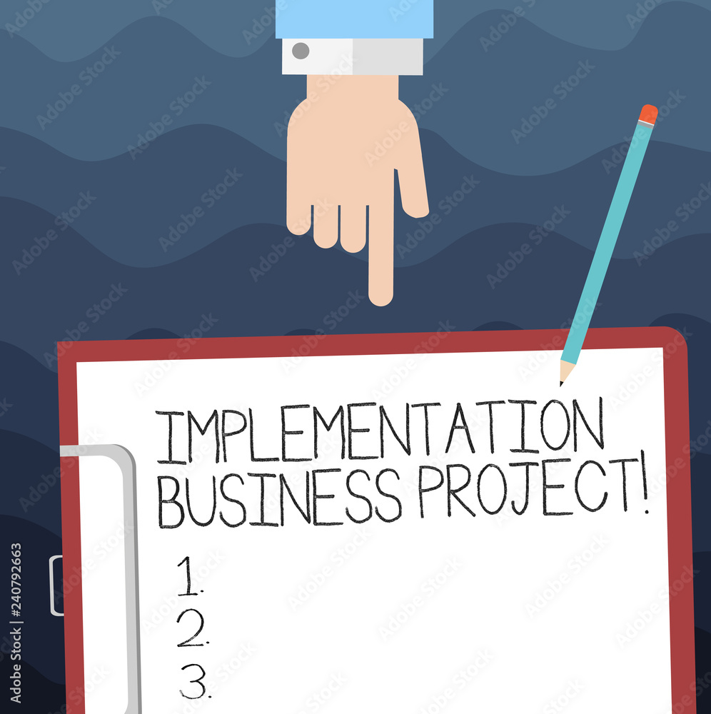 Poster text sign showing implementation business project. conceptual photo process of executing a plan or p