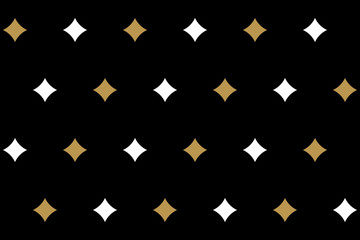 seamless background of gold and white diamonds on black