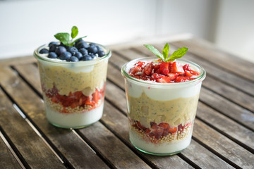 Gesundes Frühstück mit Beeren