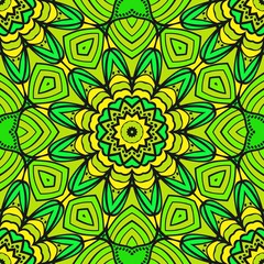 Color Seamless Lace Pattern With Abstract Geometric Flower. Stylish Fashion Design Background For Invitation Card. Illustration.