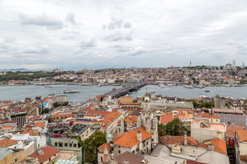 Fototapeta na wymiar Panoramic view of Istanbul from Galata Tower