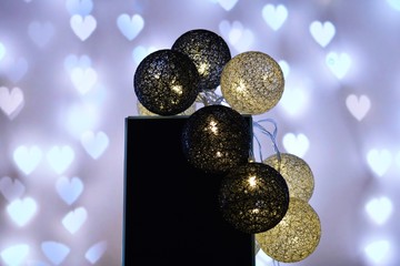 golden christmas balls on the background