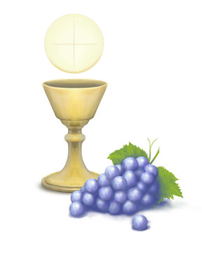 hostia komunia winogrona fioletowe