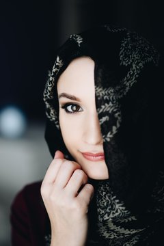 Mysterious Beautiful Middle Eastern Ethnicity Woman