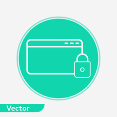 Browser icon vector, outline flat sign, solid pictogram isolated on white. Symbol, logo illustration.