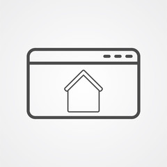 Website icon vector, outline flat sign, solid pictogram isolated on white. Symbol, logo illustration.
