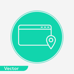 Website icon vector, outline flat sign, solid pictogram isolated on white. Symbol, logo illustration.