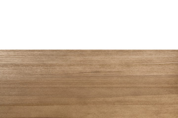 Empty wooden table on white background. Mockup for design
