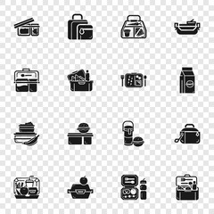 Lunchbox icon set. Simple set of lunchbox vector icons for web design