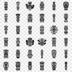Tiki idols icon set. Simple set of tiki idols vector icons for web design - obrazy, fototapety, plakaty