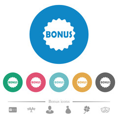 Bonus sticker flat round icons