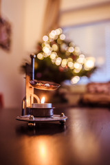Candle with incense, aroma, Christmas time