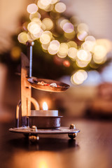 Candle with incense, aroma, Christmas time