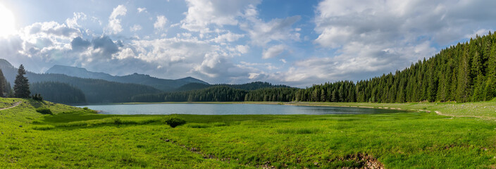 The magnificent Black Lake is located in the National Park Durmitor in the north of Montenegro.