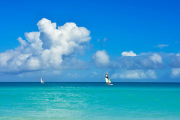 Obraz premium boat on the caribbean sea in Cuba