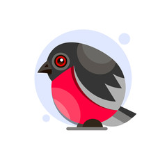 Bullfinch on a branch. Colored vector illustration.