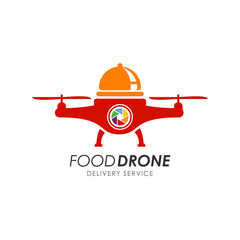 food drone delivery logo design template
