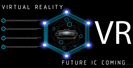 : Futuristic VR interface. Abstract virtual graphic. virtual reality hd background. mockup for web design.