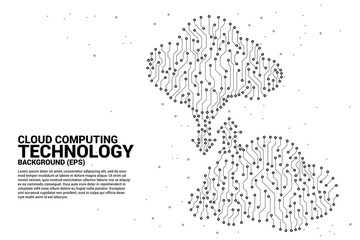 Fototapeta premium Cloud computing network technology circuit board graphic style : Concept of cloud server, Storage and data
