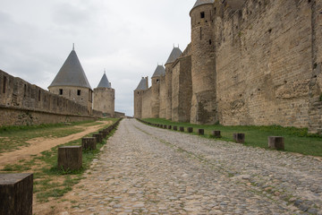 Fototapeta na wymiar Cityscapes of the French city of Carcassonne