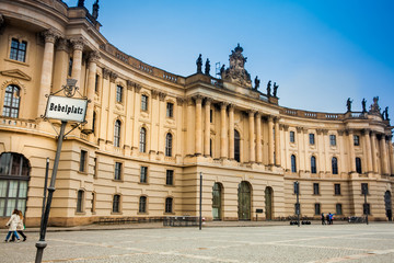The Humbolt University and Bebelplatz in a cold end of winter day