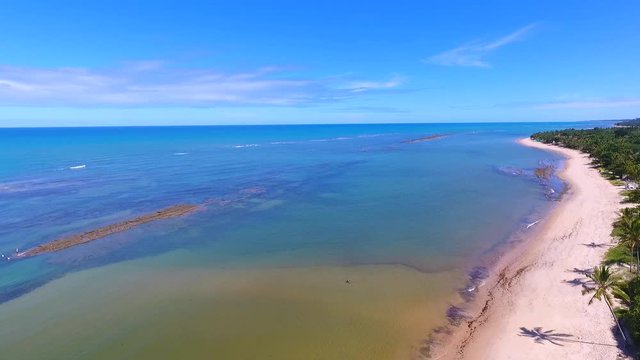 Arrial d'Ajuda, Bahia, Brazil: Aerial view of a beautiful beach. Fantastic landscape. Great beach view