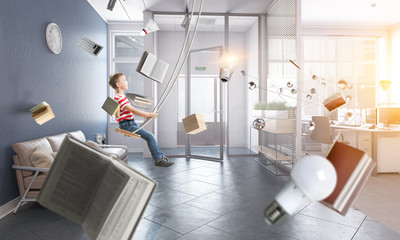 Happy careless childhood. Mixed media