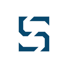 letter s square geometric logo vector