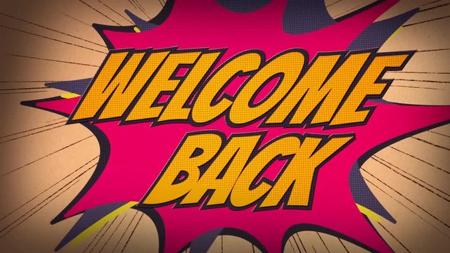 Welcome Back to School Comix features a welcome back to school message with high energy animated comic bursts 