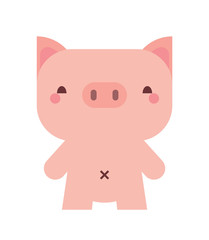 Obraz na płótnie Canvas Cute happy pig character. The year of Pig. Vector illustration. 