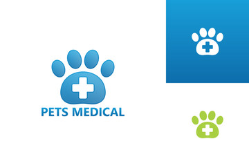 Pets Medical Logo Template Design Vector, Emblem, Design Concept, Creative Symbol, Icon