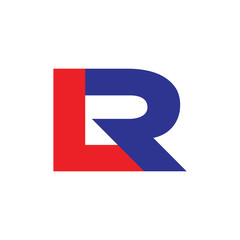 letters lr simple linked geometric square logo