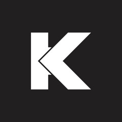 letter k simple geometric arrow logo vector