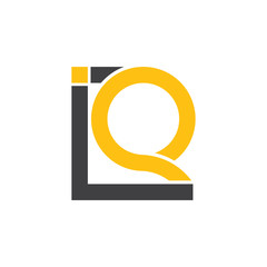 letters iq square geometric logo vector - obrazy, fototapety, plakaty