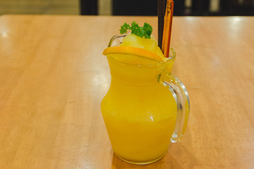 Orange juice blended in glass