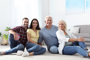 Happy family at home. Reunion of generations