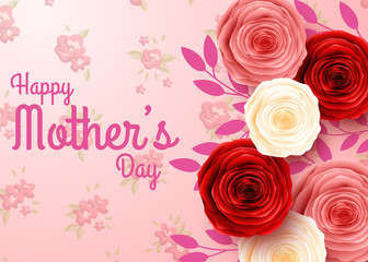 Happy Mother's Day with flowers background