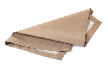 Fabric napkin for table setting on white background