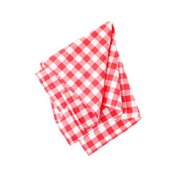 Fabric napkin for table setting on white background