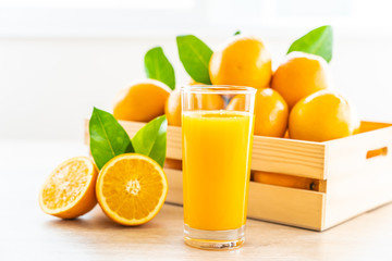 Fresh orange juice for drink in bottle glass