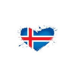 Iceland flag, vector illustration on a white background