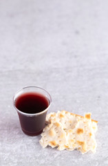 The Holy Communion of the Christian Faith of Wine and Unleavened Bread