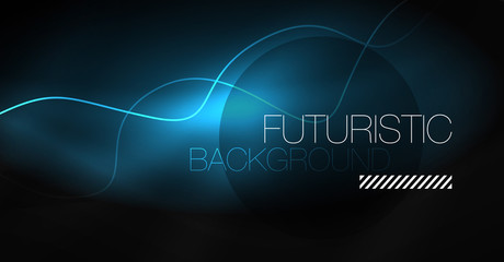 Neon lines wave background. Abstract composition