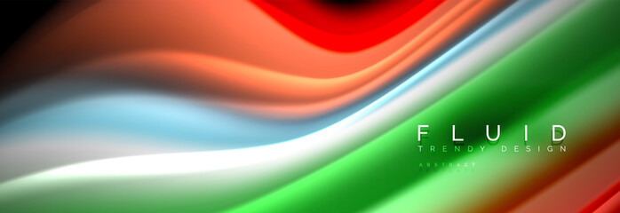 Fluid wave line background or pattern. Geometric technology abstract background. Movement effect.