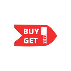 Buy 1 Get 1 Free, sale tag. Vector design