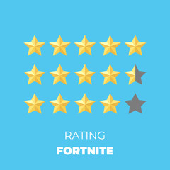 fortnite game rating. vector design