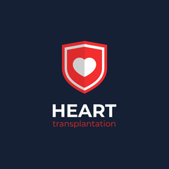 Heart transplantation icon, sign, logo. Vector design